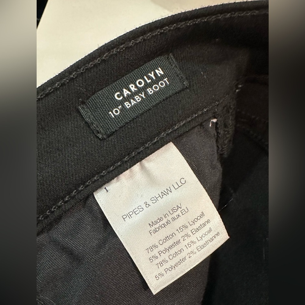 NWOT Veronica Beard Carolyn 10” Baby Boot Black Silver Tuxedo Stripe Jeans 26 - Picture 10 of 13